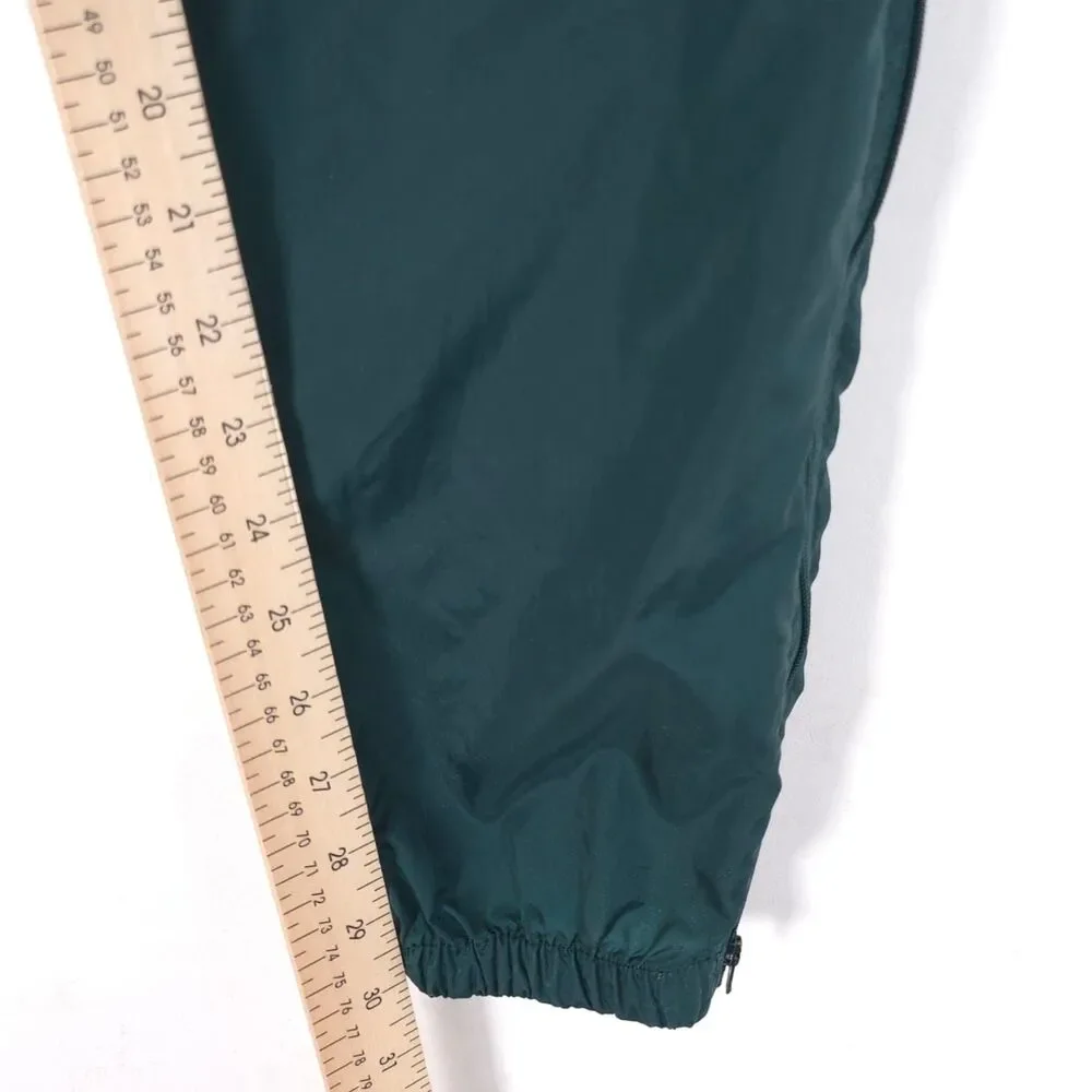 NIKE Men's SMALL Track Pants Joggers Green Zip Ankle Swoosh VINTAGE 90's Nylon